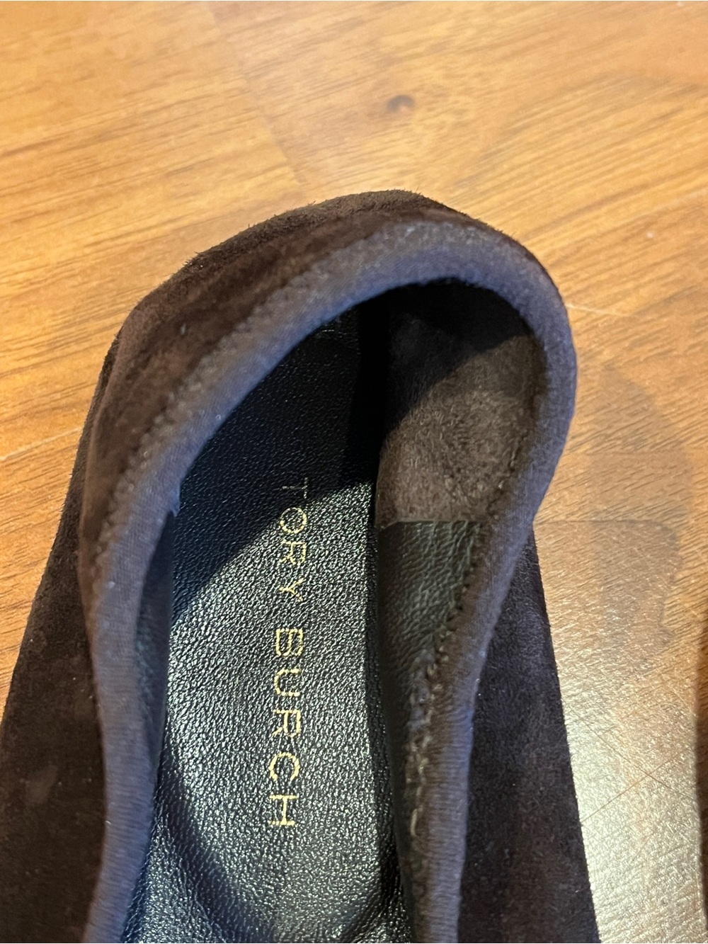 Tory Burch Reva Travel Suede Ballet Flat in Dark Cocoa - size 6.5 - NWOB - Picture 8 of 11